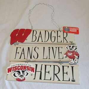 NCAA Wisconsin Badgers Wall Art - Red and White